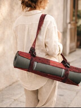 Earth Divas Fair Trade Yoga Mat Tote Handmade Patchwork Nepal Boho Wrap Carrier